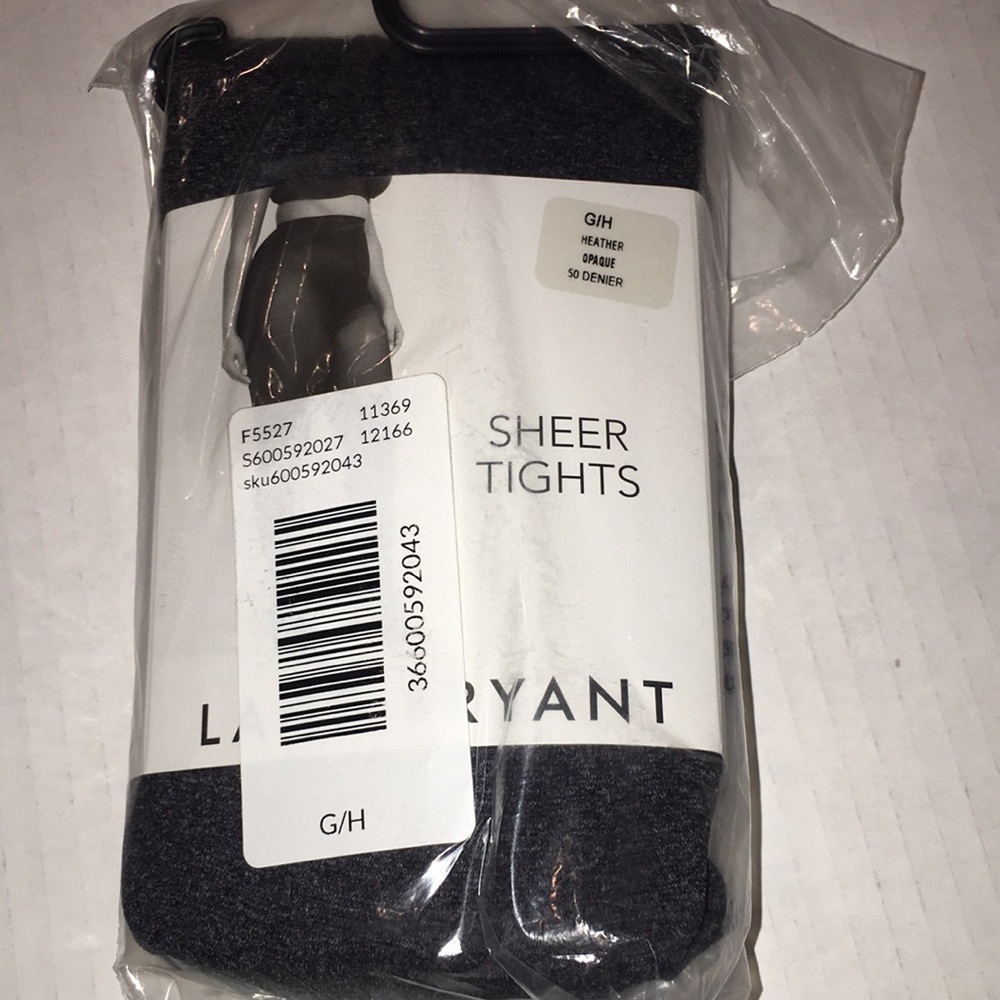 NWT Lane Bryant Plus Size Sheer Tights | Heather Gray | Opaque | Size G/H